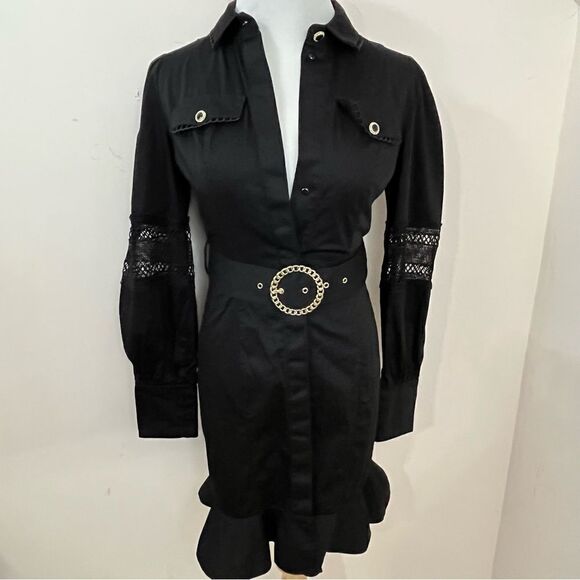 River Island Prairie/ Punk/ Rockabilly Black Cotton Dress 2 - Picture 2 of 16